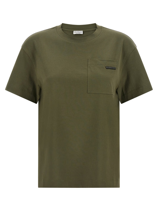 T-shirt en coton bicolore Brunello Cucinelli