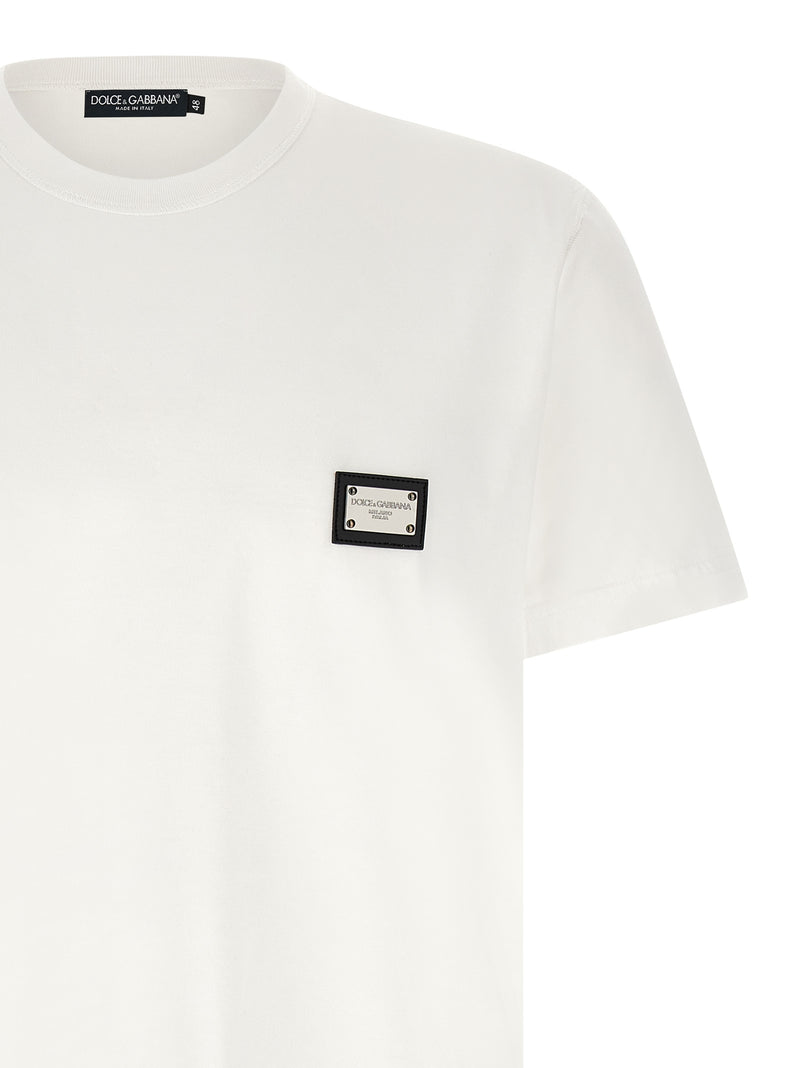 Dolce & Gabbana White Cotton T-Shirt for Men
