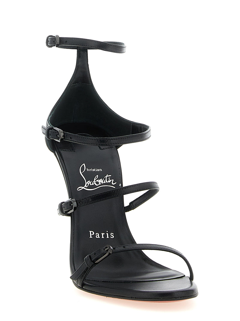 Sandales à talons aiguilles Christian Louboutin en chevreau noir