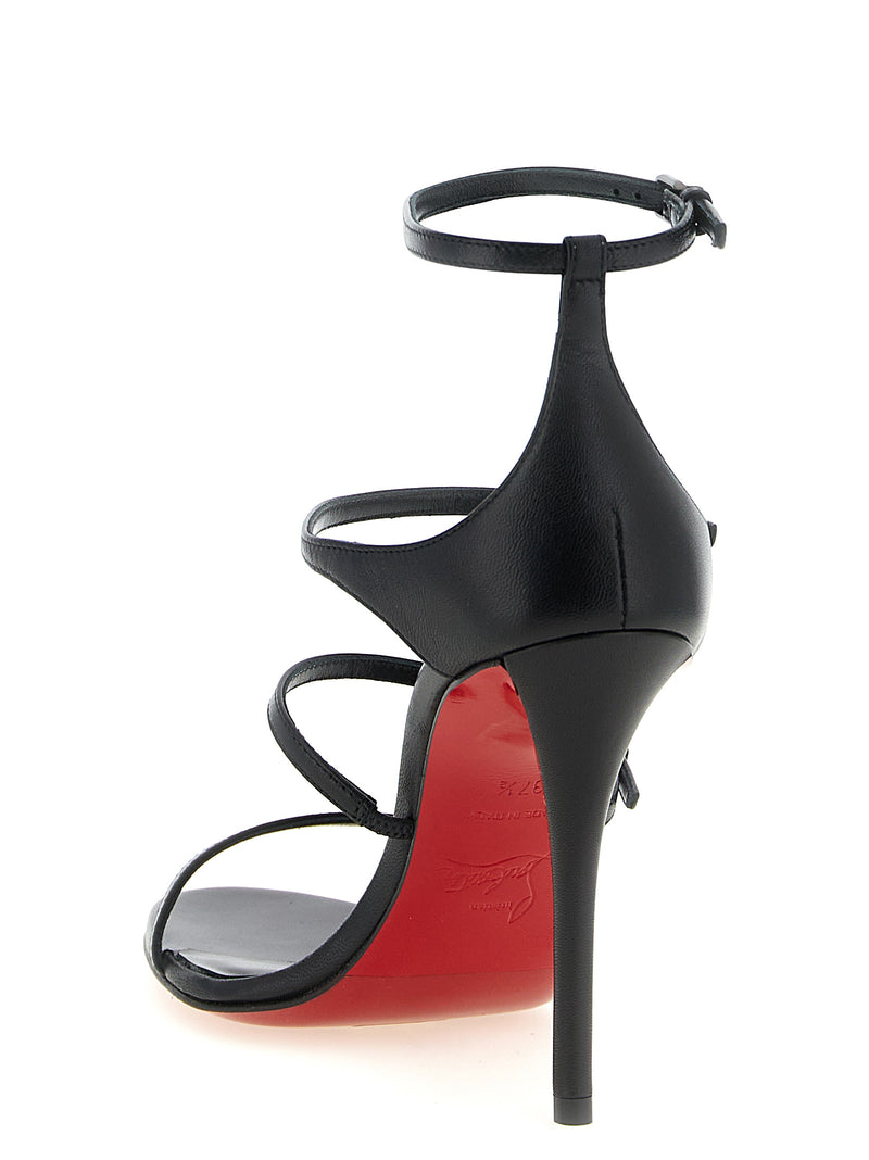 Sandales à talons aiguilles Christian Louboutin en chevreau noir