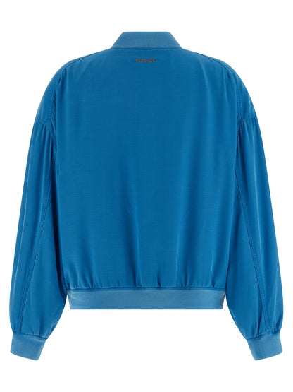 Versace Blue Silk Bomber
