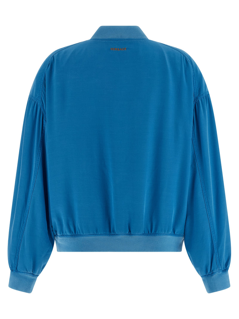 Versace Blue Silk Bomber