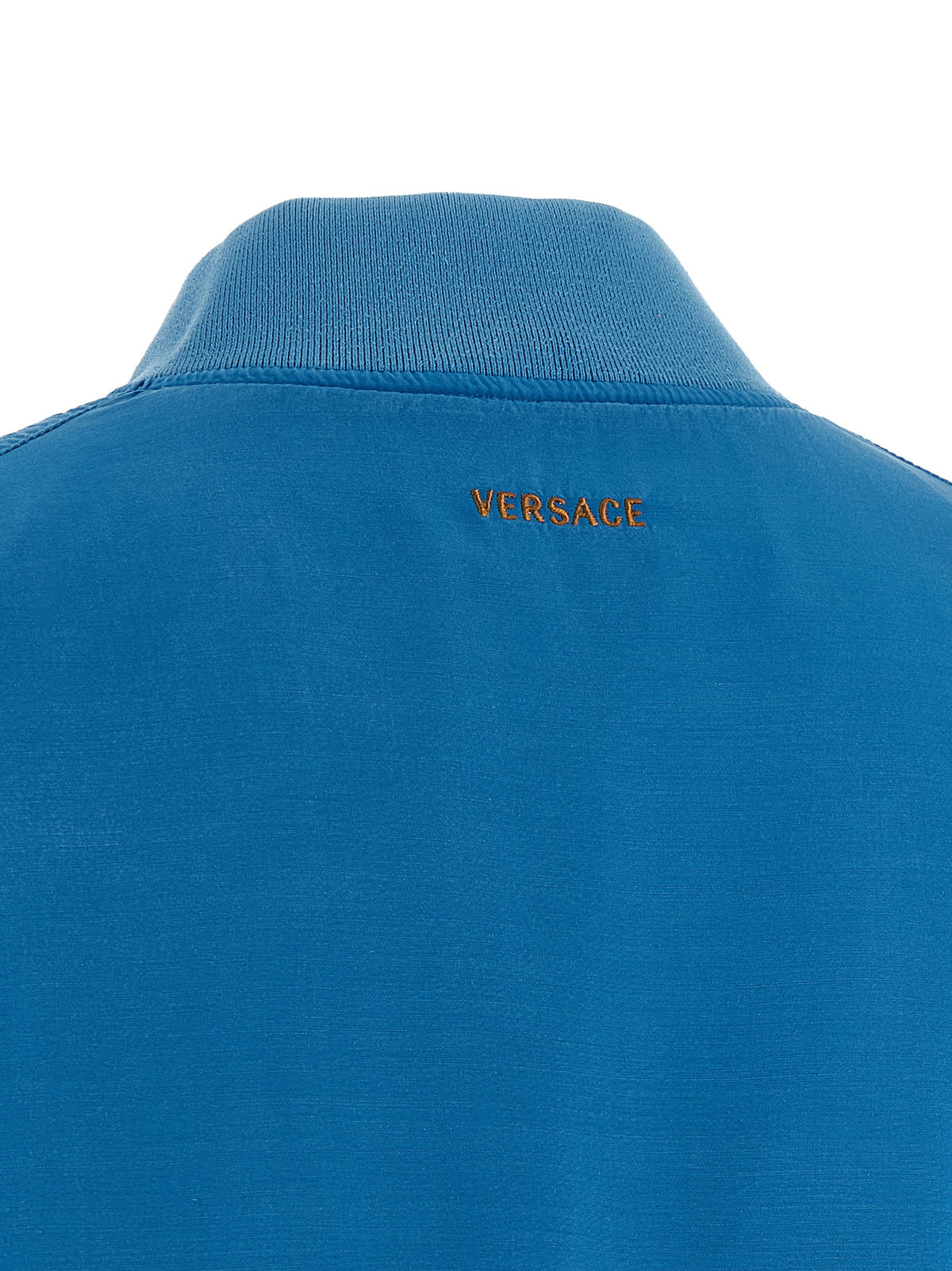 Bomber en soie bleue Versace