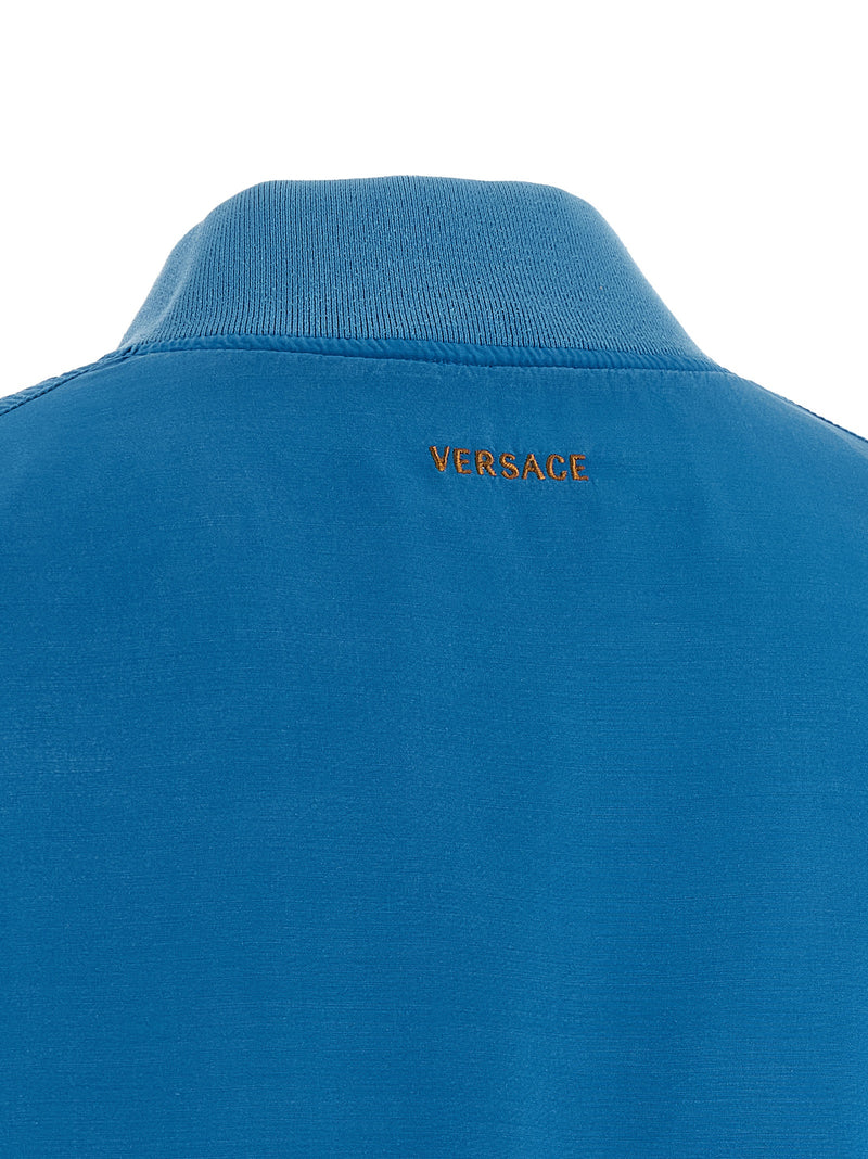 Versace Blue Silk Bomber