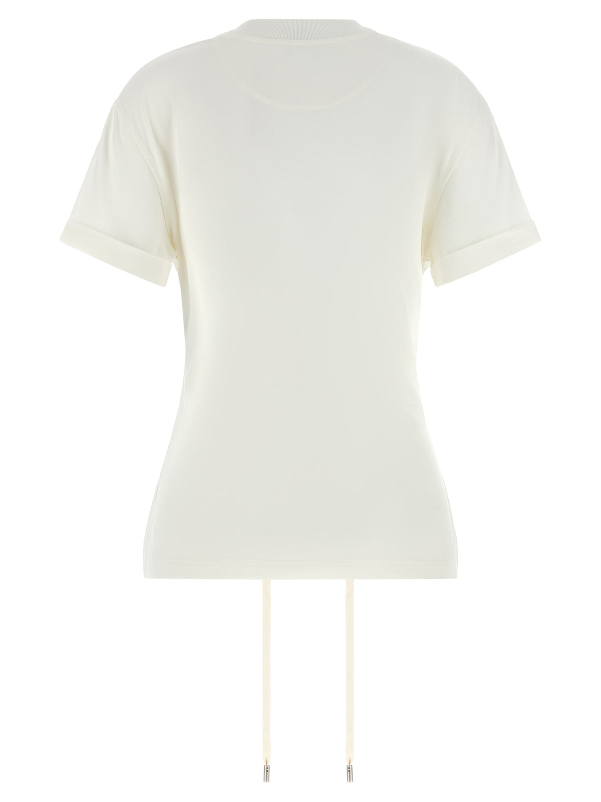 Alexander McQueen White Cotton T-Shirt with Corset Detail