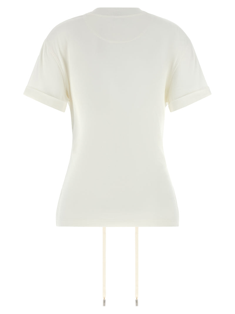 Alexander McQueen White Cotton T-Shirt with Corset Detail
