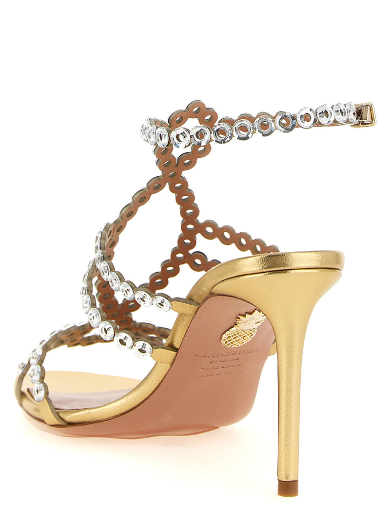 Sandales à talons aiguilles Aquazzura en cuir d'agneau doré