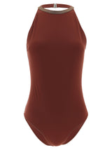 Maillot de bain une pièce en polyamide Brunello Cucinelli bordeaux