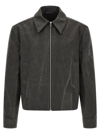 SÉFR Gray Cotton Full-Length Jacket