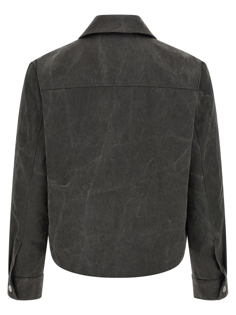 SÉFR Gray Cotton Full-Length Jacket