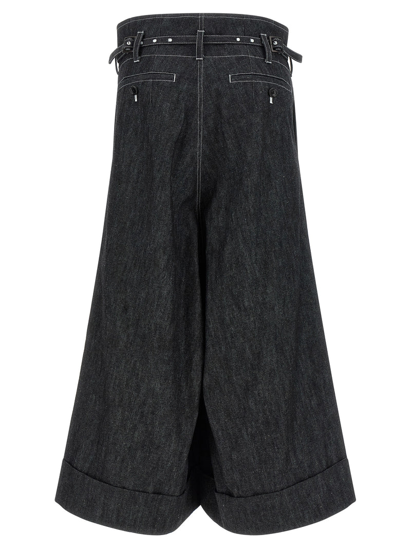 Junya Watanabe Black Cotton Bermuda Shorts