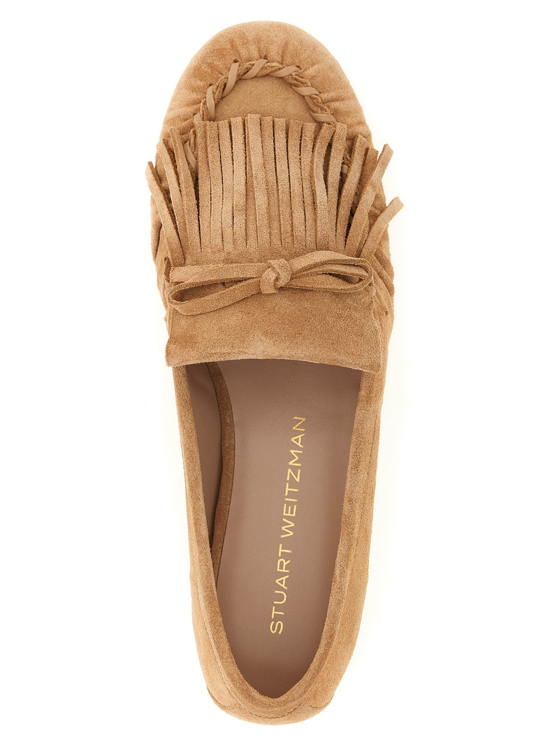Mocassins Stuart Weitzman marron en cuir de veau à enfiler