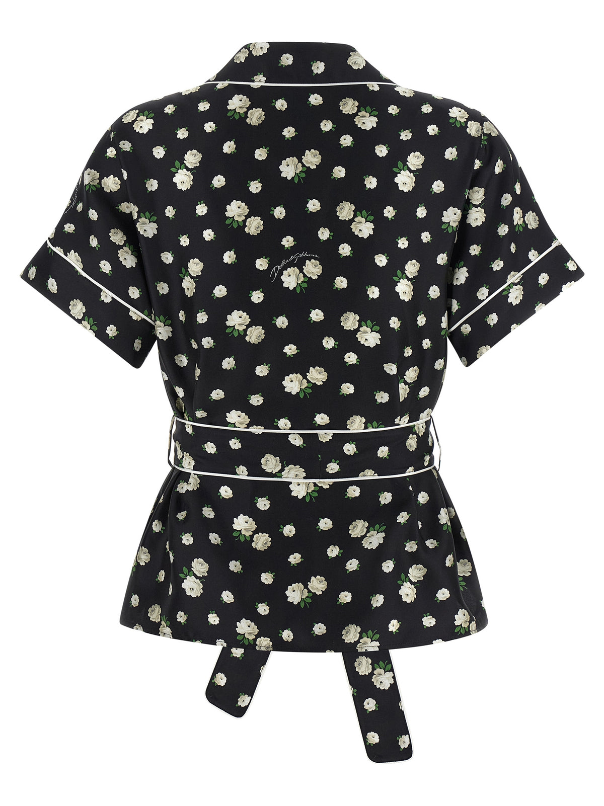 Dolce & Gabbana Black Silk Blouse - Fiorellini Print