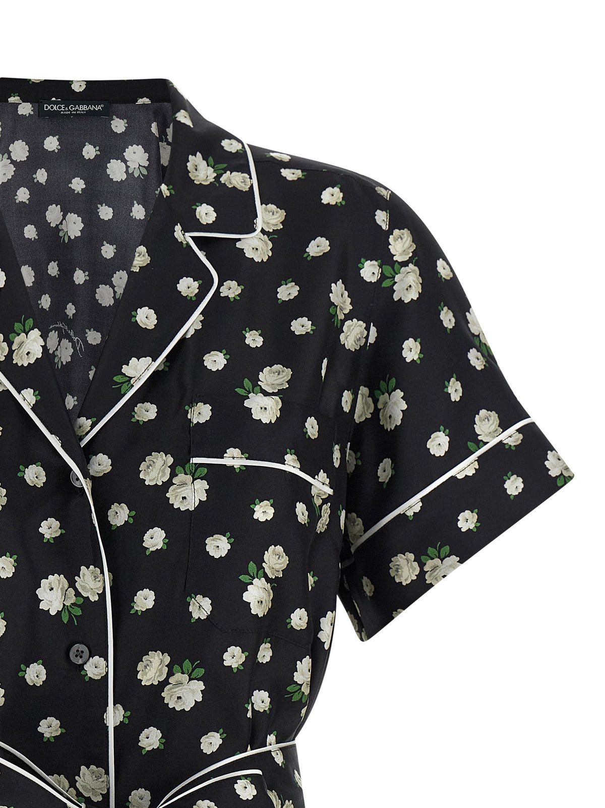 Dolce & Gabbana Black Silk Blouse - Fiorellini Print
