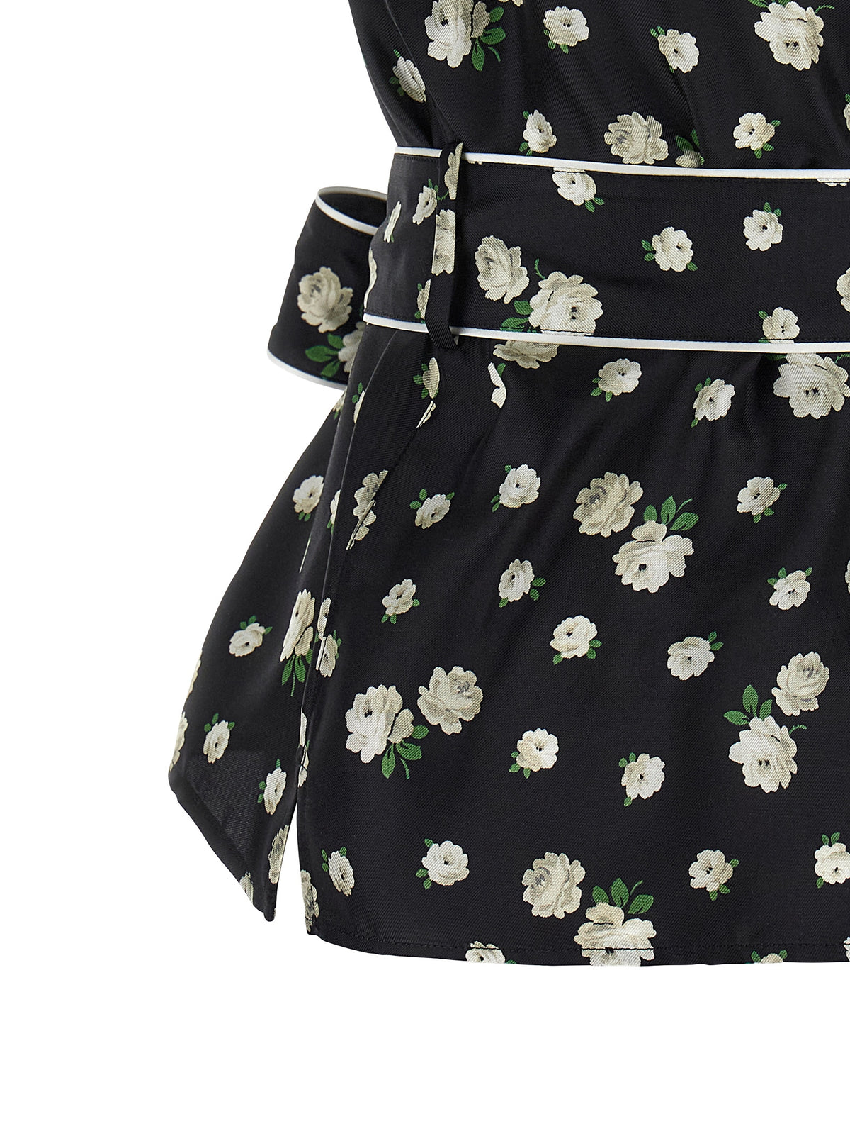 Dolce & Gabbana Black Silk Blouse - Fiorellini Print