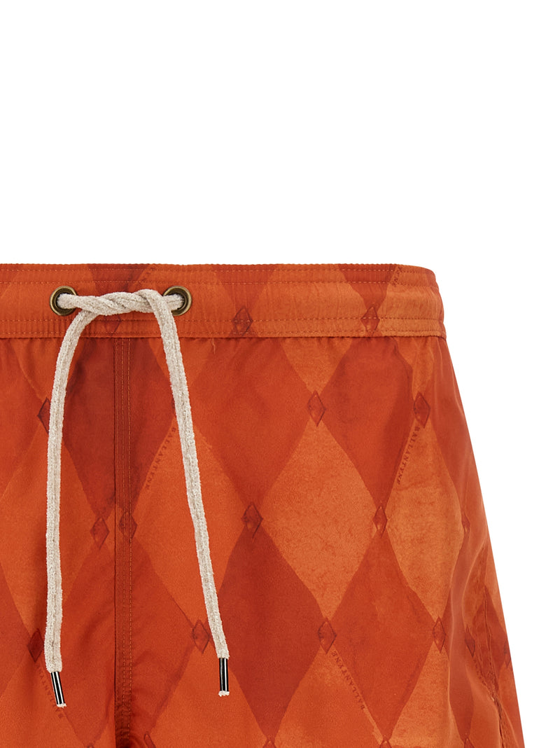 Ballantyne Orange Polyester Swim Shorts - Elegant Swimwear