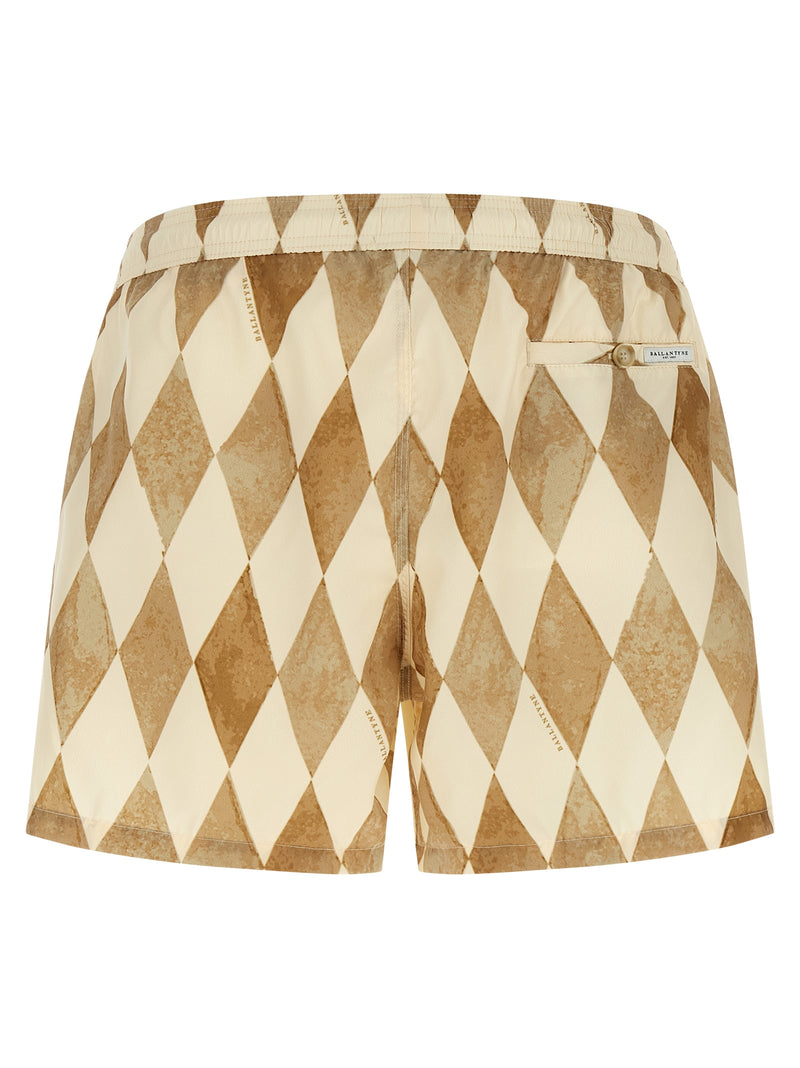 Ballantyne Beige Polyester Swim Shorts - Luxury Beachwear