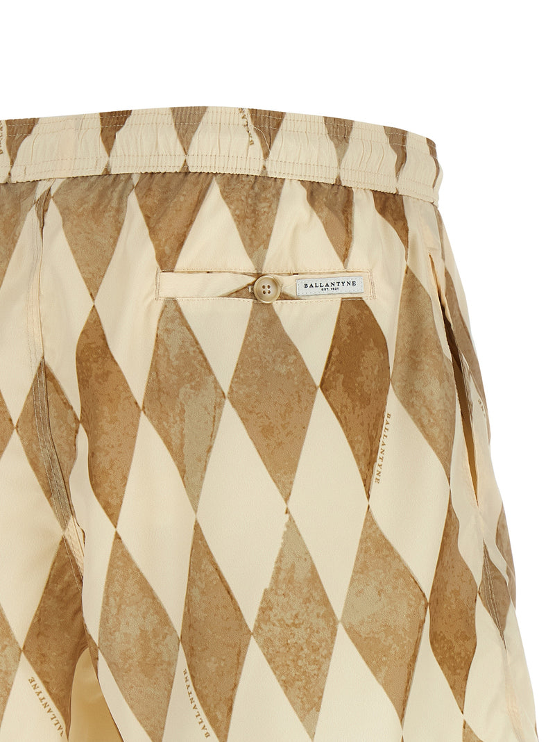 Ballantyne Beige Polyester Swim Shorts - Luxury Beachwear