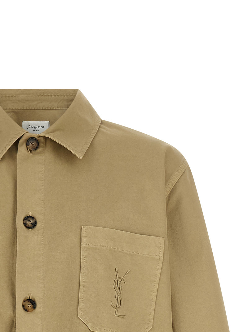 Chemisier Saint Laurent en coton beige