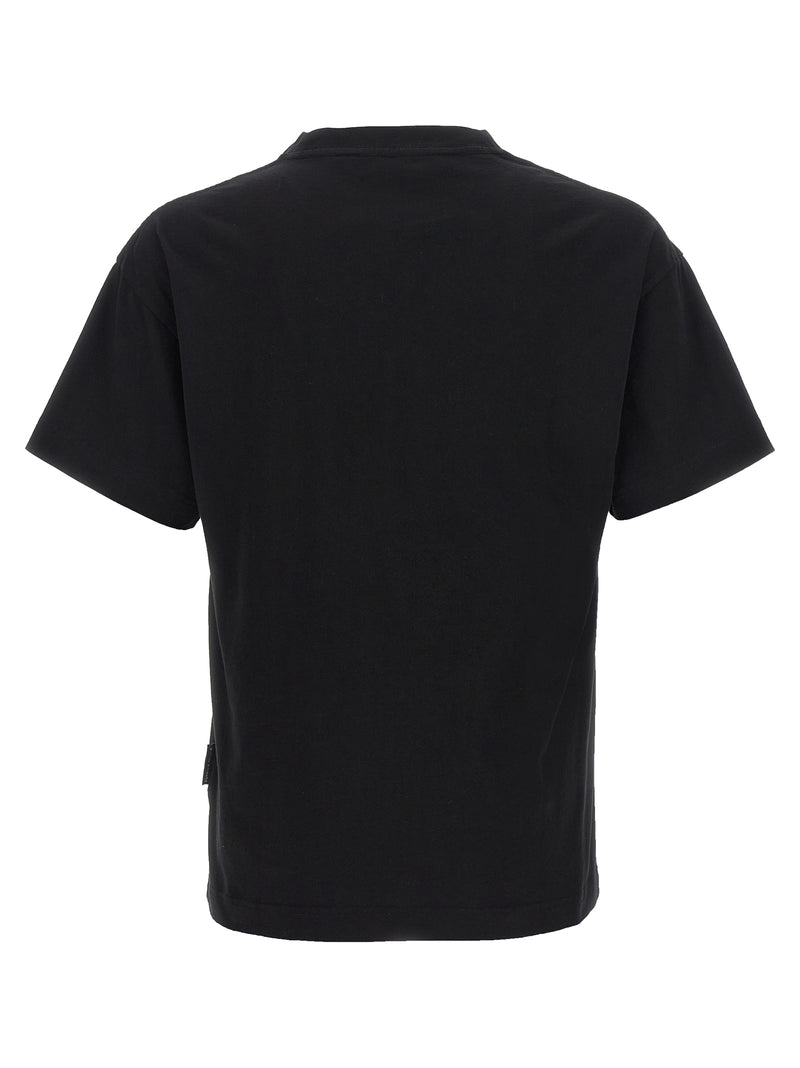 Palm Angels Black Cotton T-Shirt with 3D Thai Logo