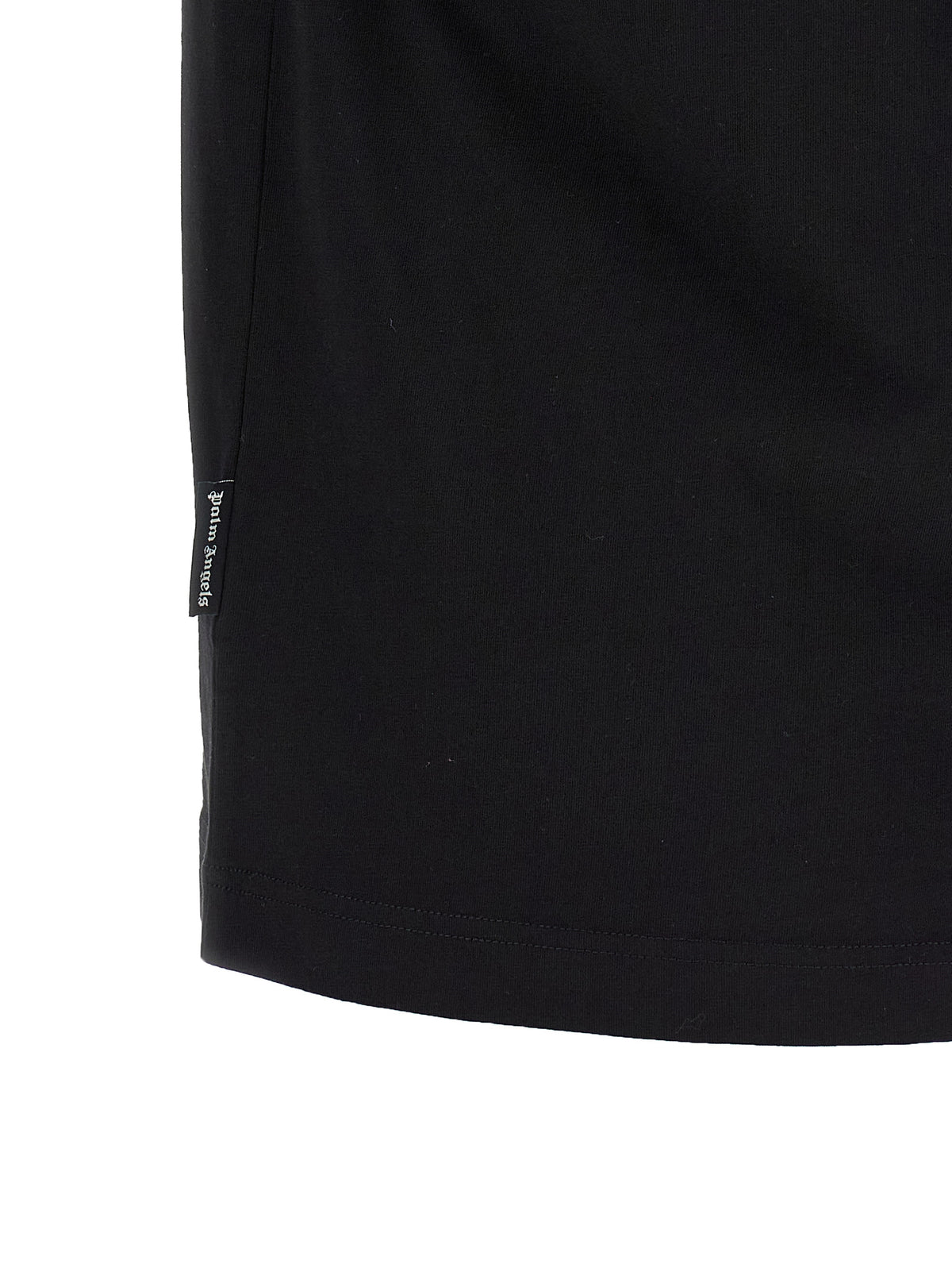Palm Angels Black Cotton T-Shirt with 3D Thai Logo
