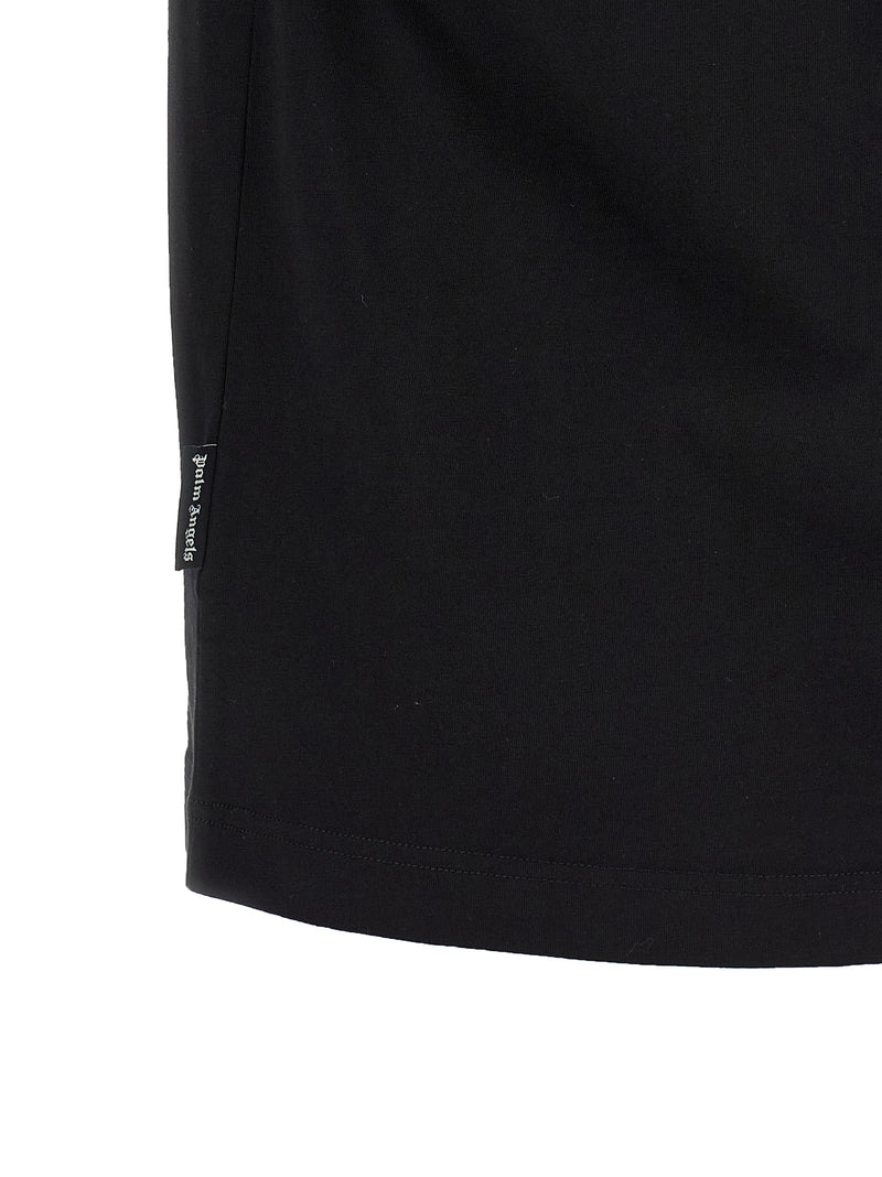 Palm Angels Black Cotton T-Shirt with 3D Thai Logo