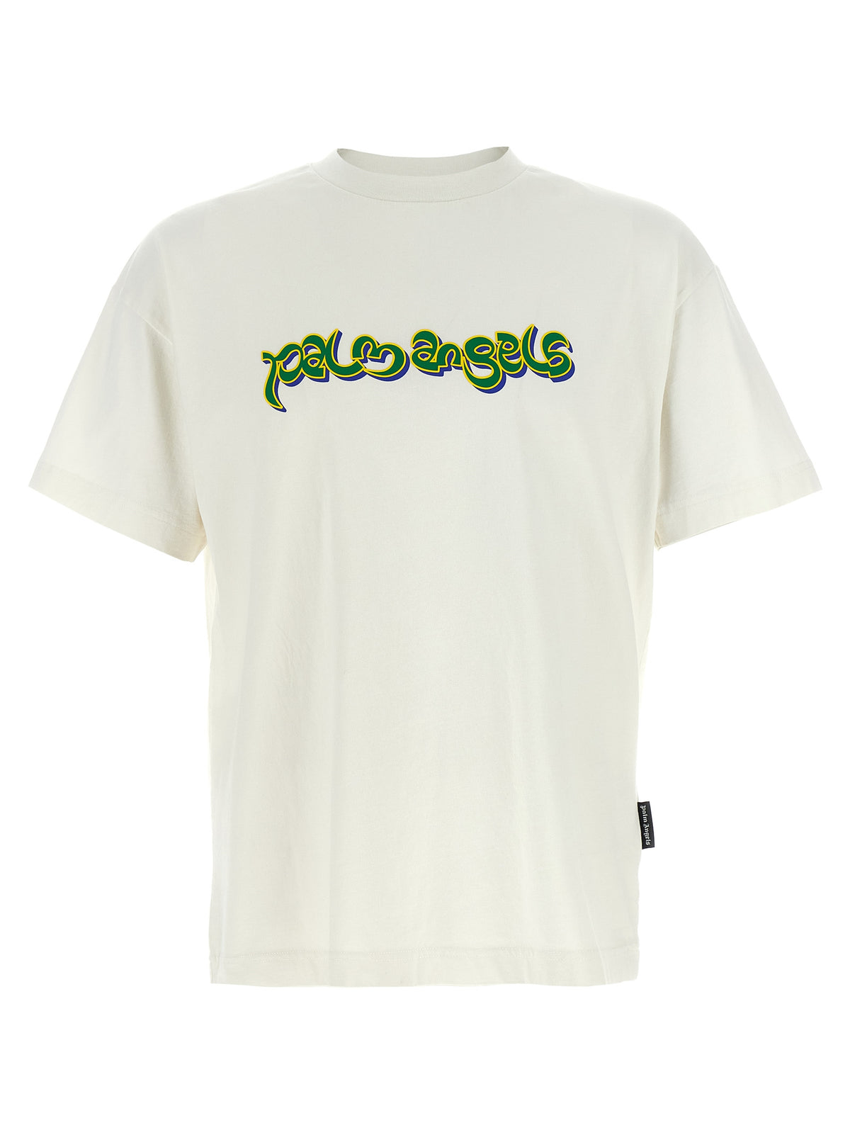 Palm Angels White Cotton T-Shirt with 3D Logo