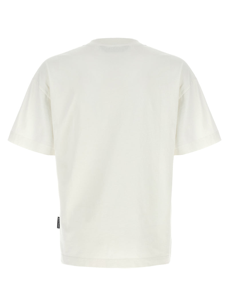 Palm Angels White Cotton T-Shirt with 3D Logo