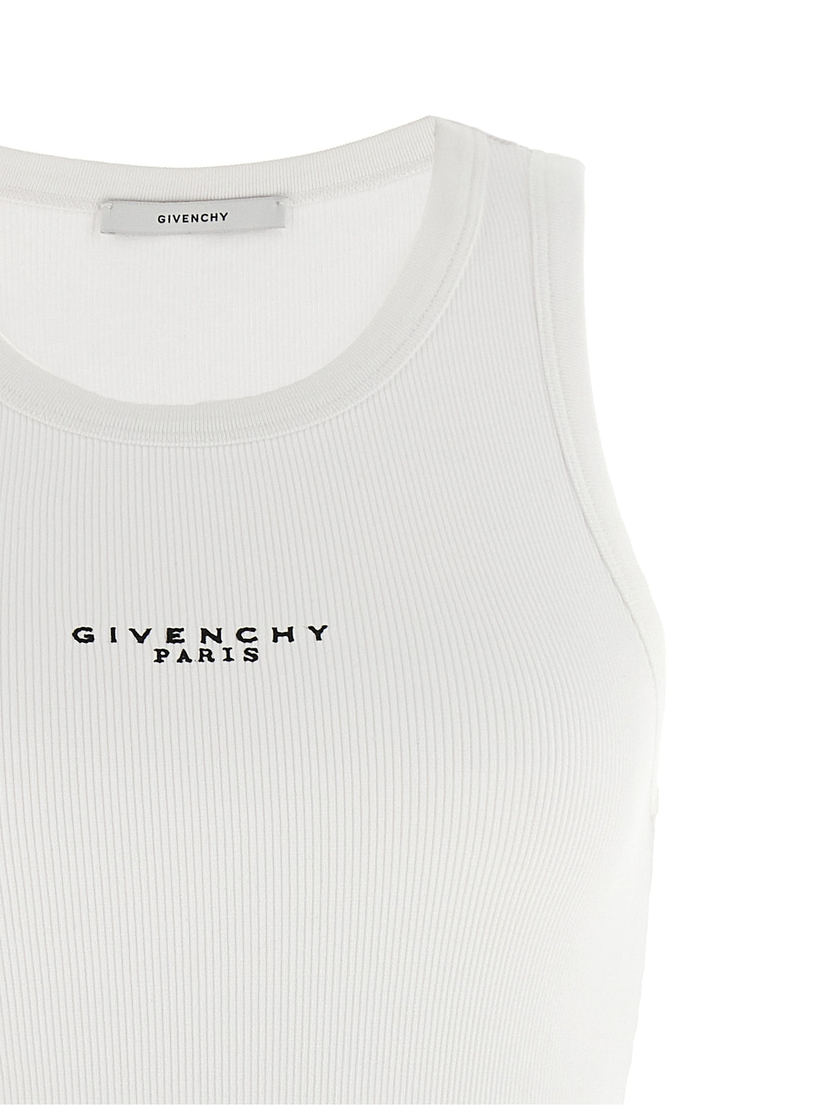 Givenchy White Cotton Sleeveles T-Shirt