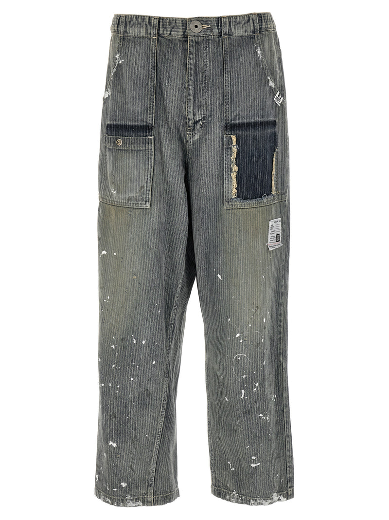 Jean fuselé en coton bleu Maison Mihara Yasuhiro