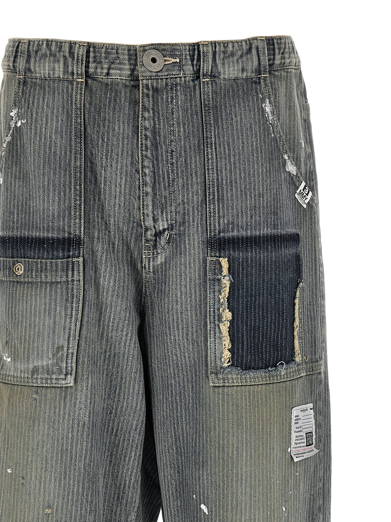 Jean fuselé en coton bleu Maison Mihara Yasuhiro
