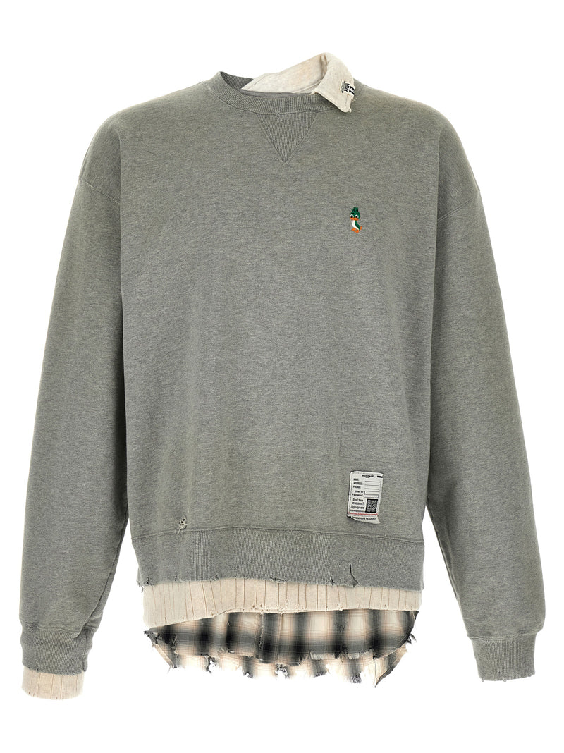 Sweat-shirt en coton gris Maison Mihara Yasuhiro