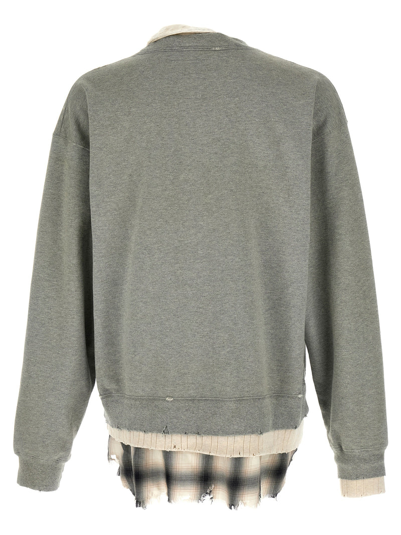 Sweat-shirt en coton gris Maison Mihara Yasuhiro