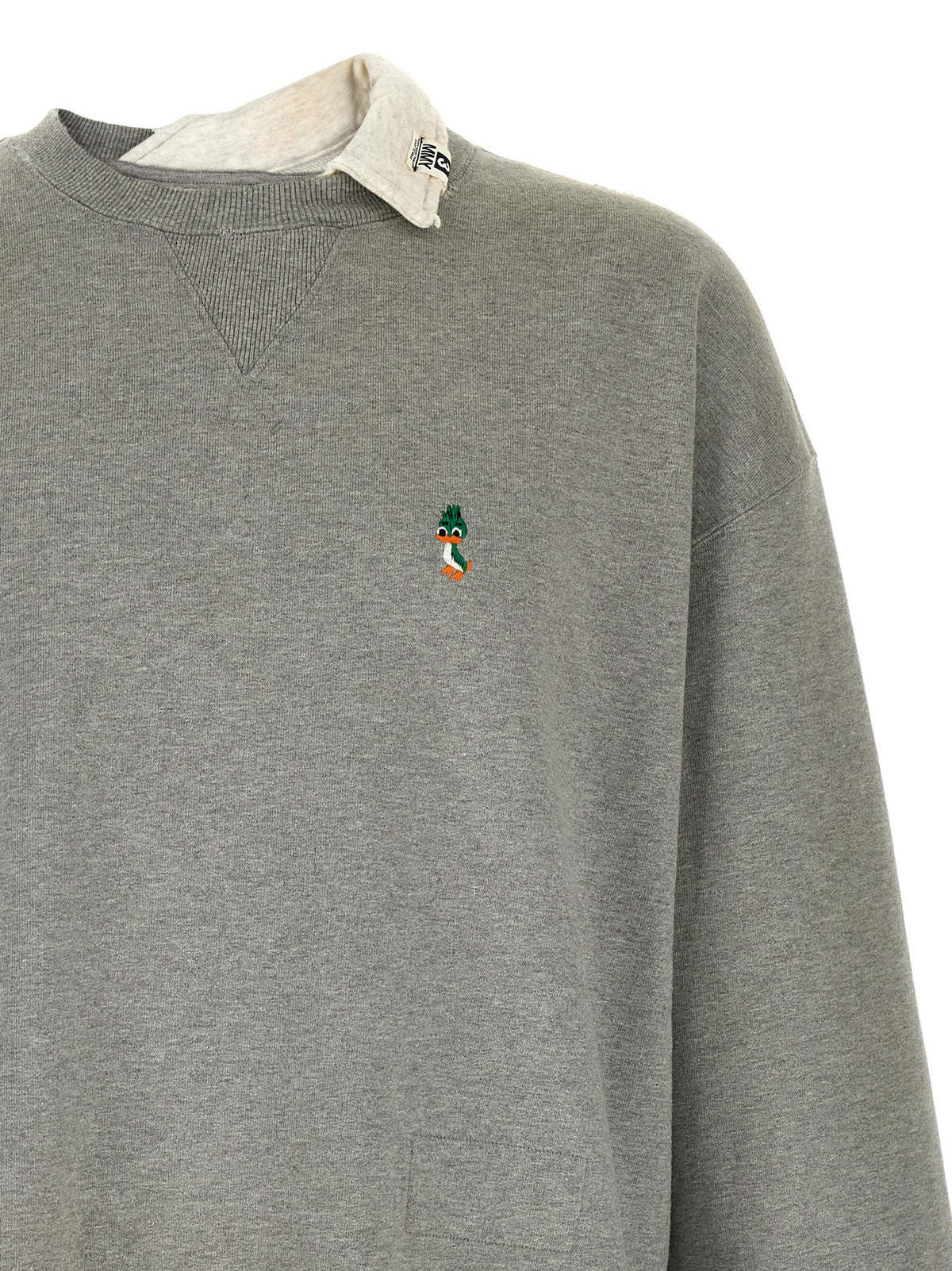 Sweat-shirt en coton gris Maison Mihara Yasuhiro