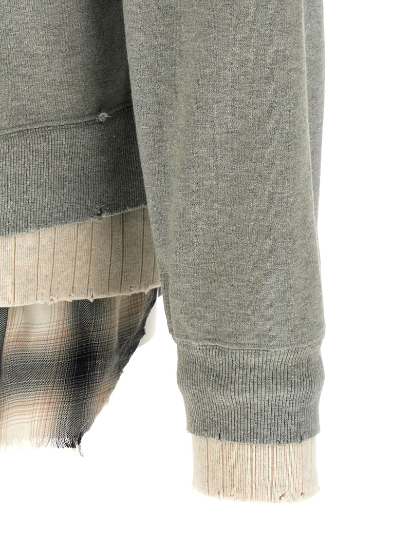 Sweat-shirt en coton gris Maison Mihara Yasuhiro