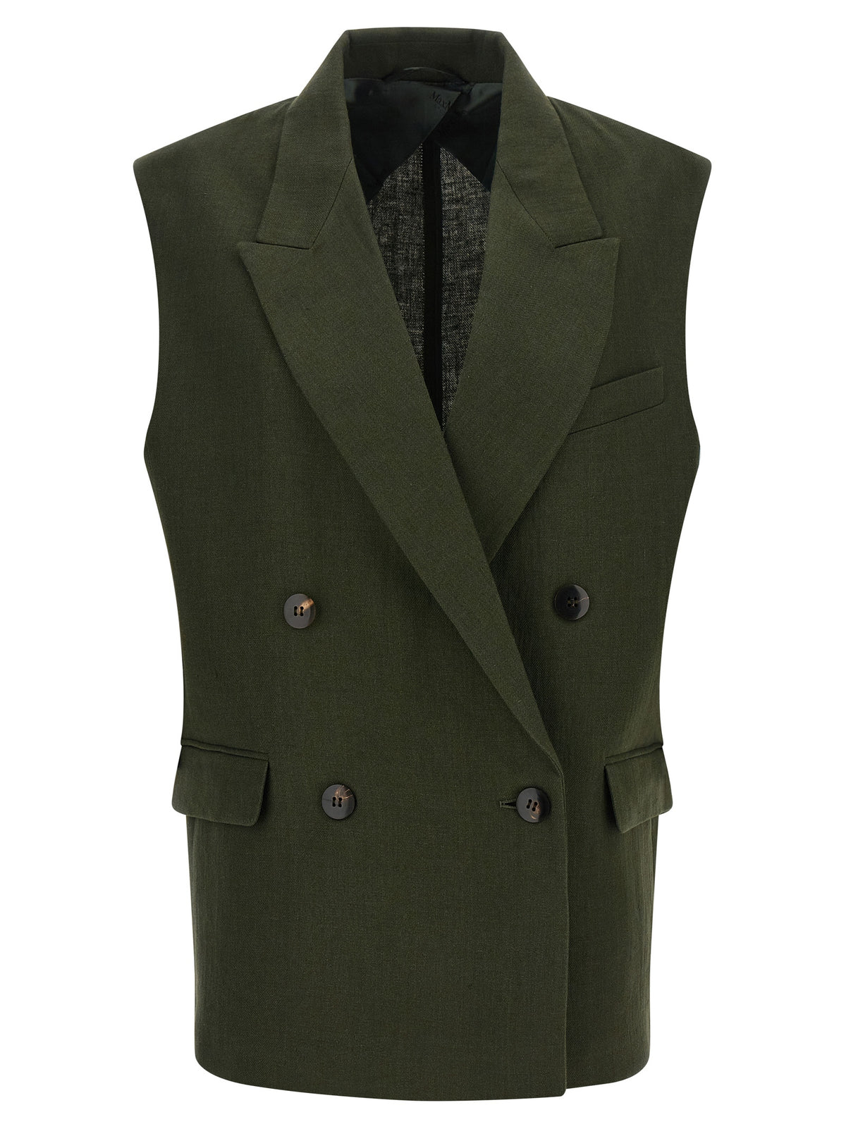 Veste sans manches bicolore en lin Max Mara