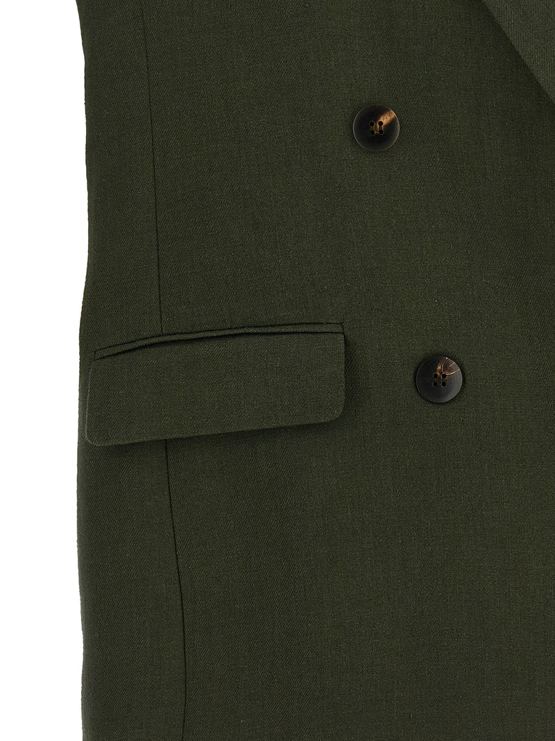 Max Mara Bicolor Linen Sleeveless Jacket