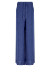 Max Mara MstPelota Blue Linen Casual Pants for Women