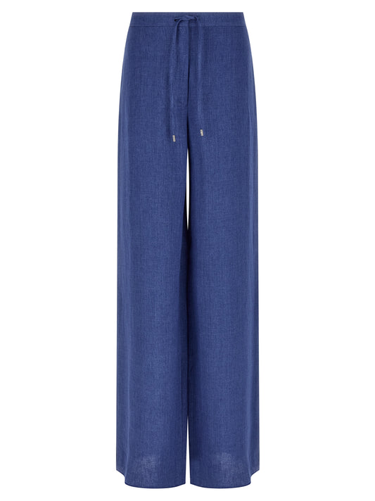 Max Mara MstPelota Blue Linen Casual Pants for Women