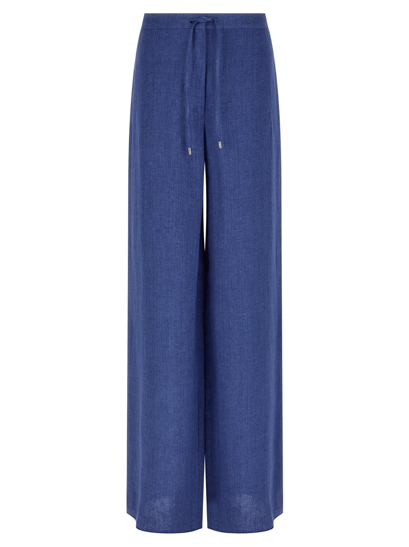 Max Mara MstPelota Blue Linen Casual Pants for Women