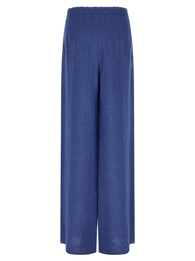 Max Mara MstPelota Blue Linen Casual Pants for Women