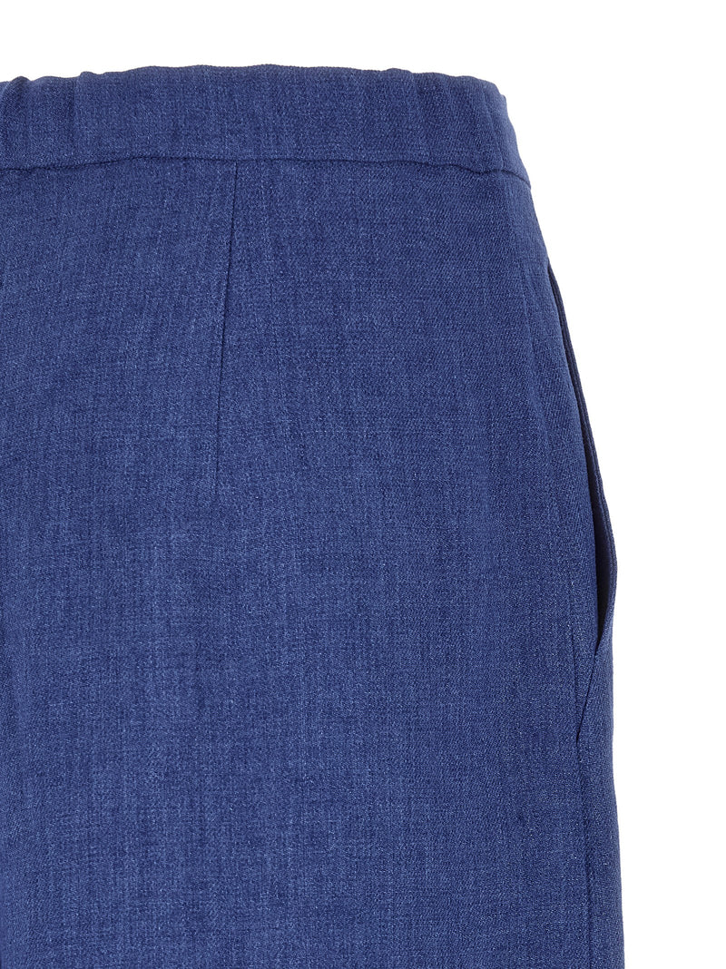 Max Mara MstPelota Blue Linen Casual Pants for Women