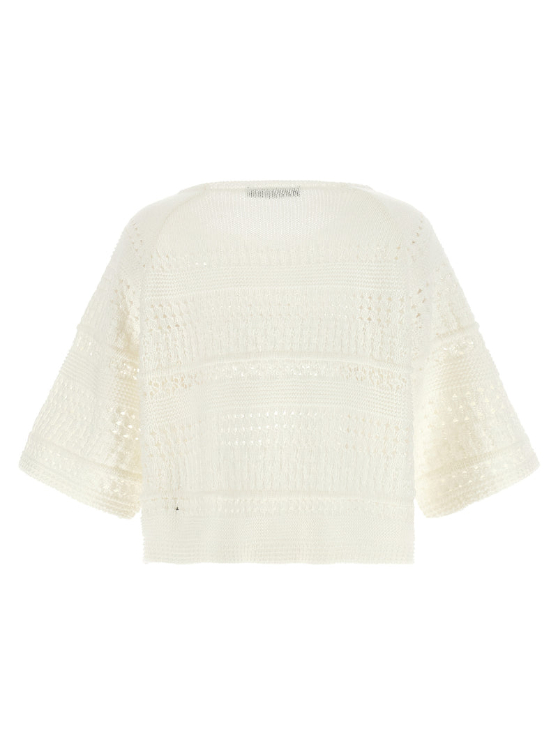 Max Mara White Cotton Cardigan