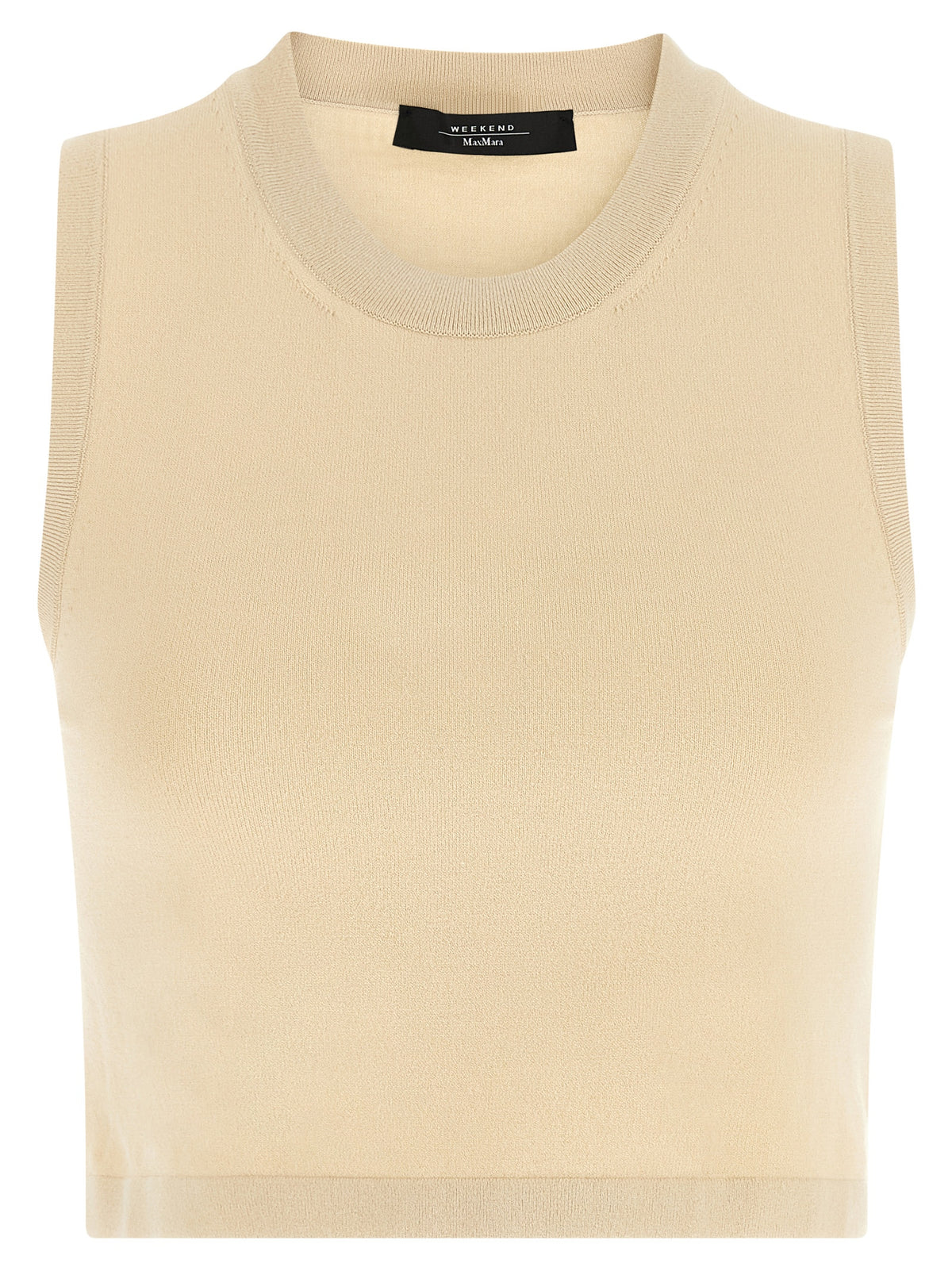 Max Mara Beige Viscose Sleeveless T-Shirt - WikBombo