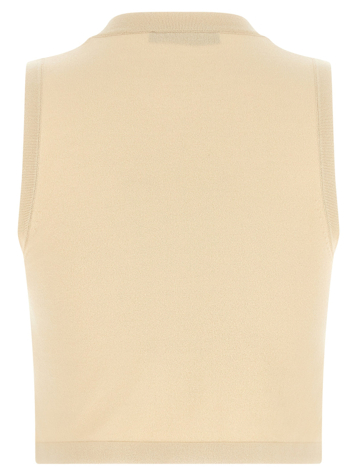 Max Mara Beige Viscose Sleeveless T-Shirt - WikBombo