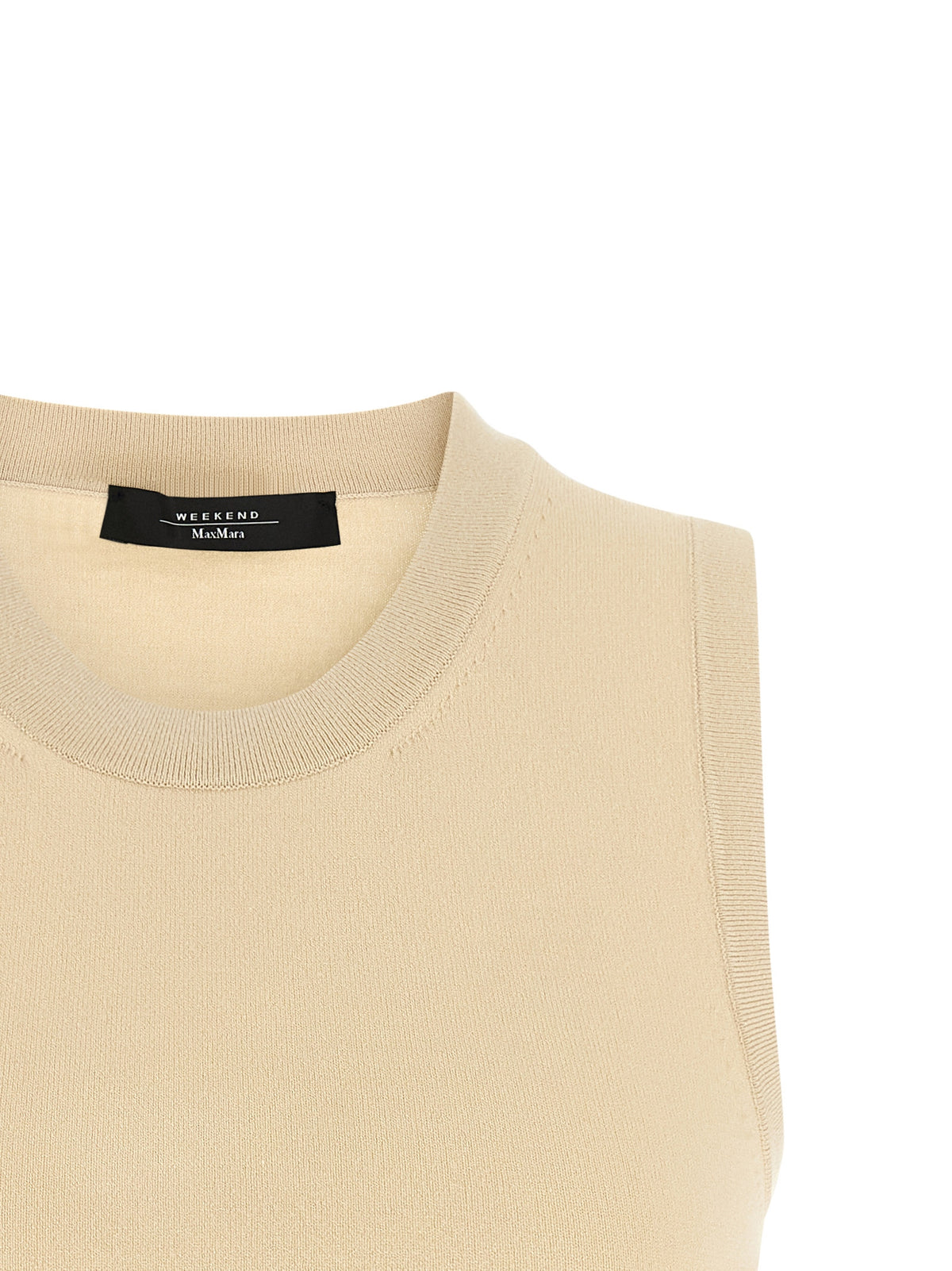 Max Mara Beige Viscose Sleeveless T-Shirt - WikBombo