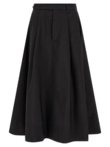 Brunello Cucinelli Black Cotton Midi Skirt
