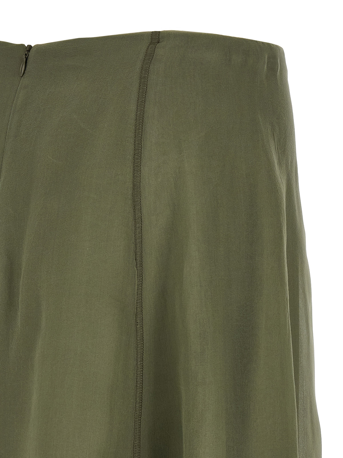 Jupe mi-longue bicolore en soie Brunello Cucinelli