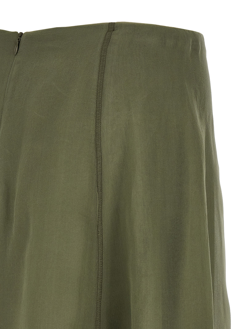 Jupe mi-longue bicolore en soie Brunello Cucinelli