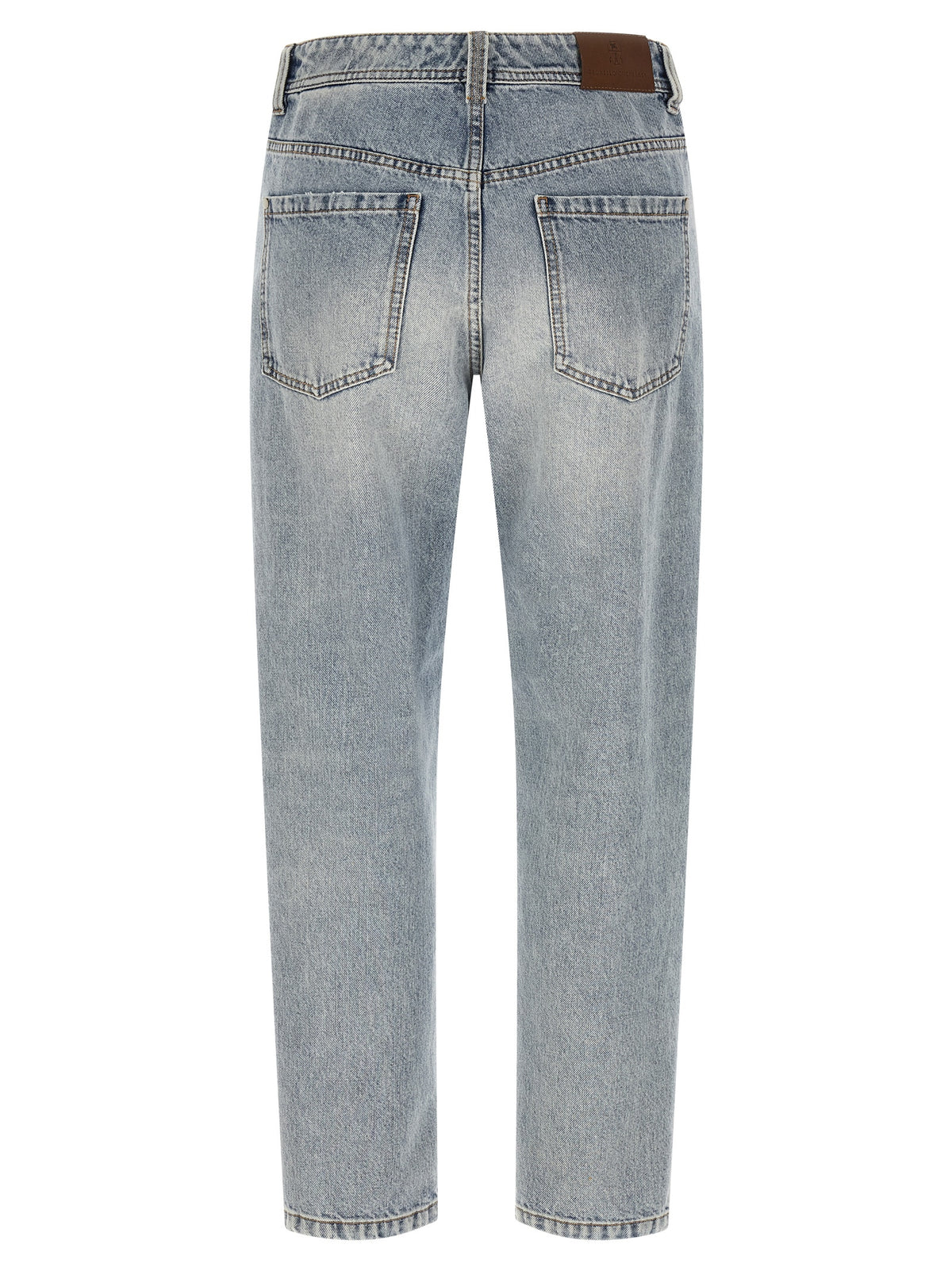 Brunello Cucinelli Jean fuselé en coton bleu